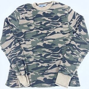 Old Navy Thermal Shirt Boys Small Green Camo
